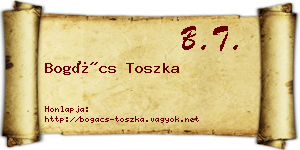 Bogács Toszka névjegykártya